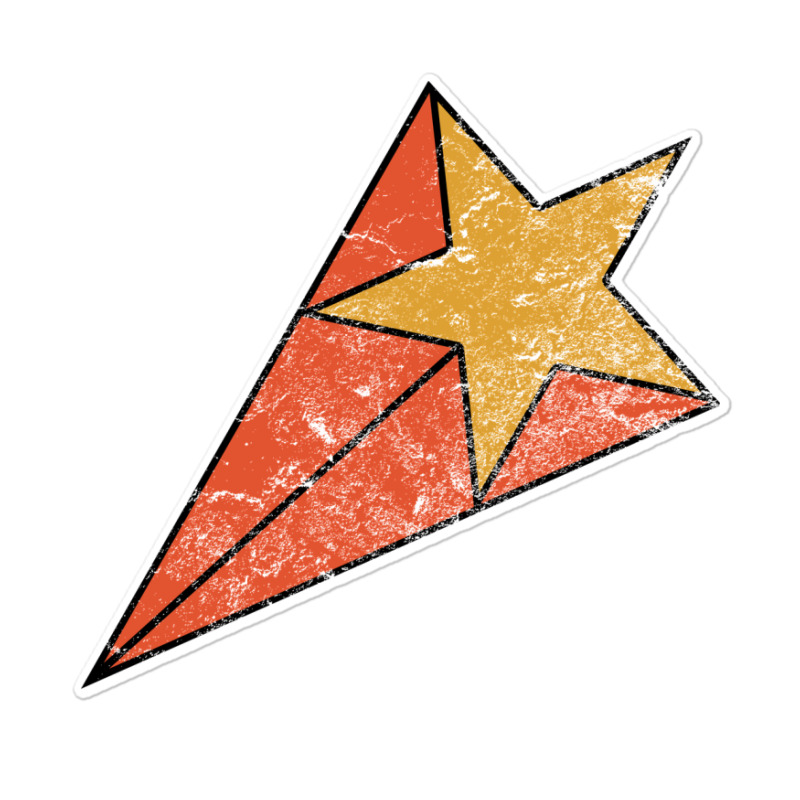 Red & Yellow Grunge Style Retro Shooting Star Sticker | Artistshot