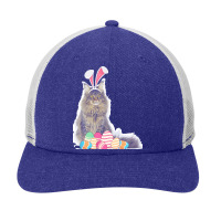 Easter Day T  Shirt Easter Cat Maine Coon With Bunny Ears & Eggs Gift Snapback Trucker Cap | Artistshot