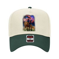 Usa President Donald Trump Rides On A Ferocious Lion Adjustable Baseball Cap | Artistshot