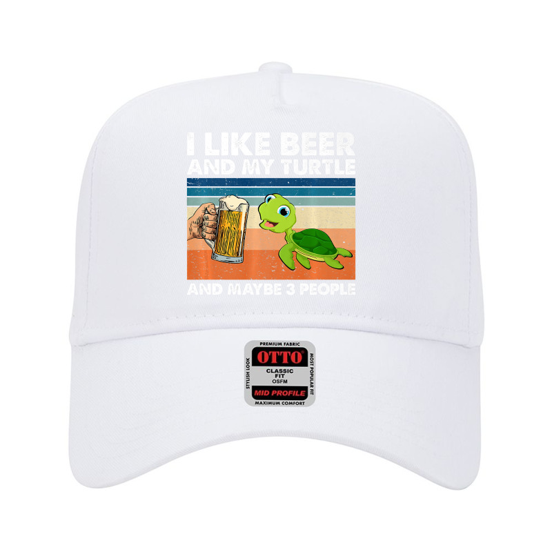 Retro I Like Beer My Turtle And Maybe 3 People Turtle Lover Premium T Adjustable Baseball Cap by James_Lane | Artistshot