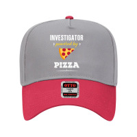 Investigator Powered By Pizza Funny Gift Adjustable Baseball Cap | Artistshot