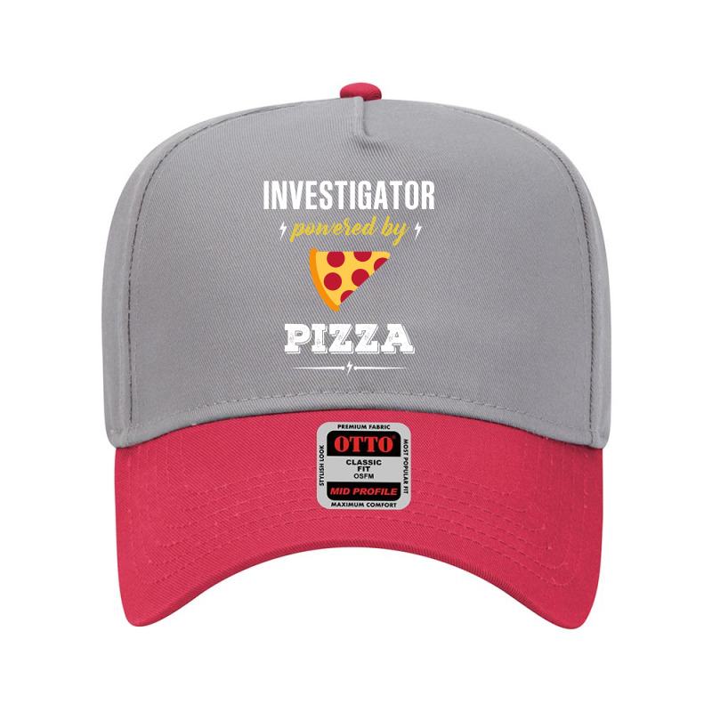 Investigator Powered By Pizza Funny Gift Adjustable Baseball Cap by kertanegarans | Artistshot