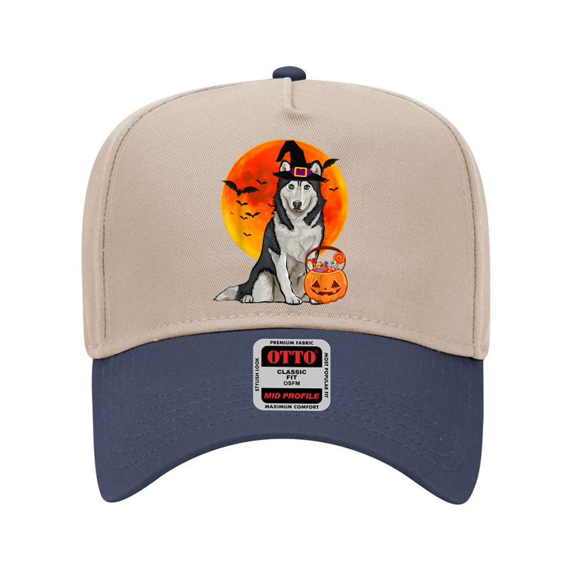 Dog Halloween Siberian Husky Jack O Lantern Pumpkin Adjustable Baseball Cap by Brynlee-Everett | Artistshot