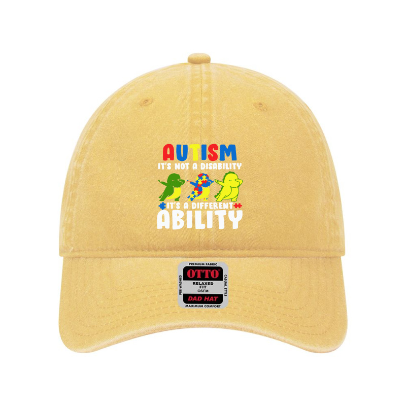 It's Not A Disability Ability Autism Dinosaur Dyed Cap by afroiani | Artistshot