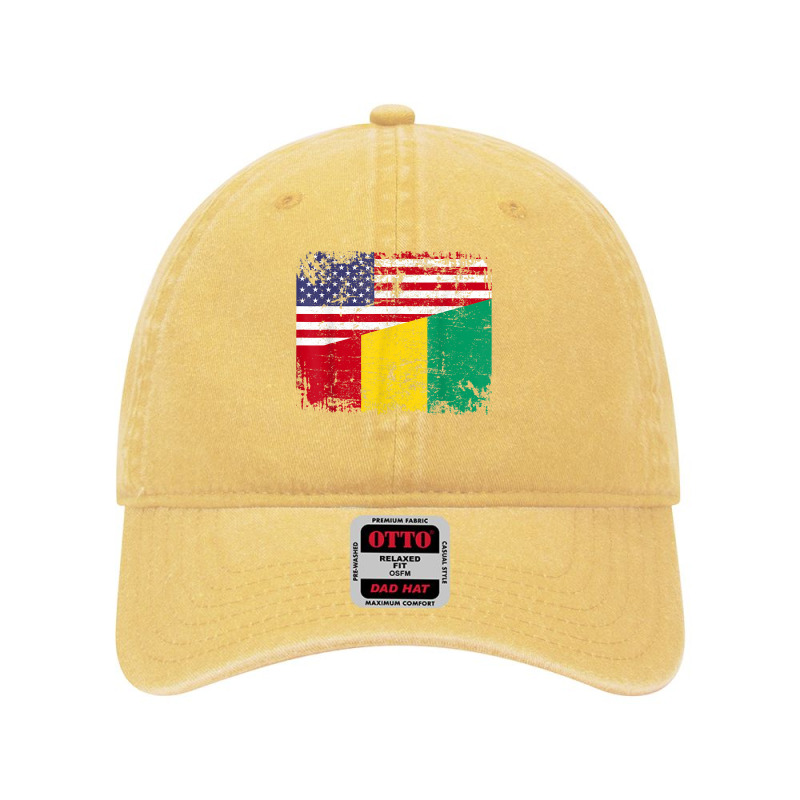 Guinean Roots  Half American Flag  Usa Guinea Flag T Shirt Dyed Cap | Artistshot