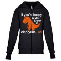 T-rex Clap Your Hands Youth Zipper Hoodie | Artistshot