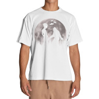 Bigfoot T Shirtbigfoot And Alien Ufos Moon T Shirt Urban Heavy T-shirt | Artistshot