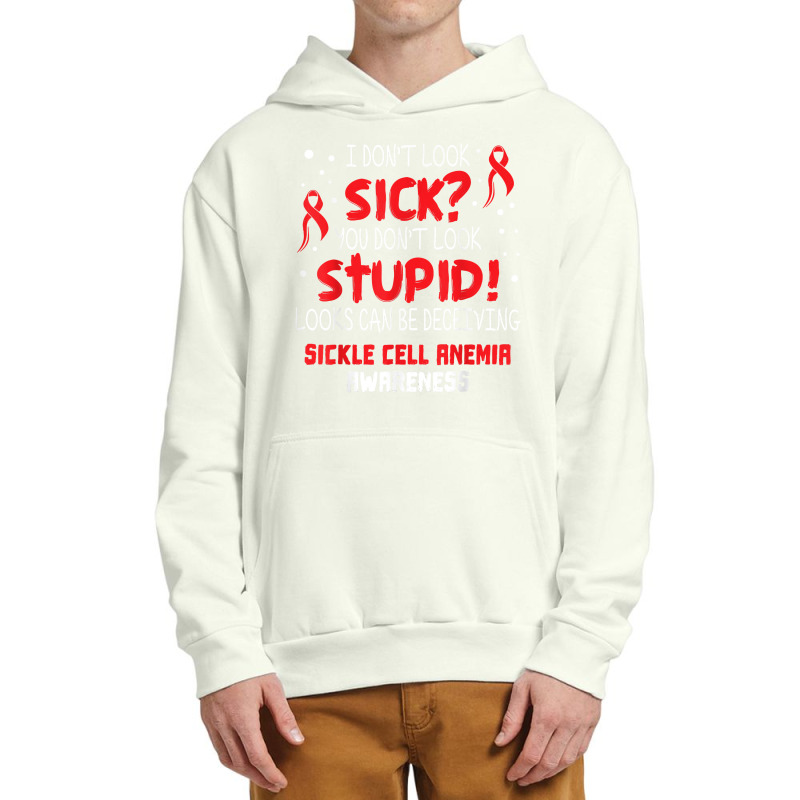 I Don't Look Sick  Sickle Cell Anemia Awareness Ribbon T Shirt Urban Pullover Hoodie by moneyydopoienlc | Artistshot