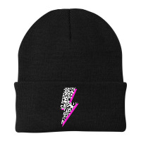 Leopard Lightning Bolt Pink Shadow Cheetah Graphic Print Beanie | Artistshot