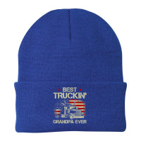 Mens Best Truckin Grandpa Ever American Flag Big Rig Trucker Gift T Sh Beanie | Artistshot