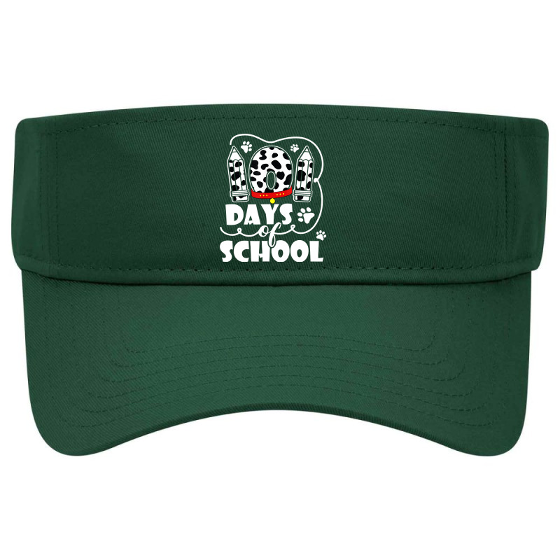 101 Days Of School Dalmatian Dog 100 Days Smarter Teachers T Shirt Visor Hat | Artistshot