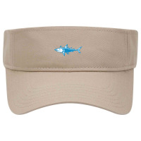 Thunderbolt Blue Shark Illustration Visor Hat | Artistshot