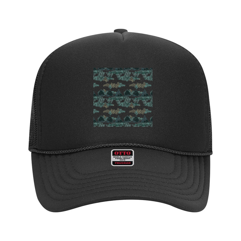 Nature Pattern T  Shirt Minimalist Leaf Line Art Illustration As A Sea Foam Trucker Hat by graysonmante940 | Artistshot