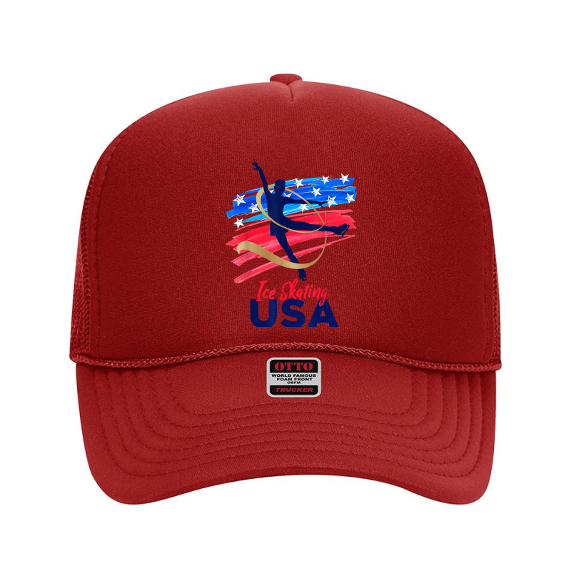 Ice Skating Dance Support The Team Tshirt Usa Flag T Shirt Foam Trucker Hat by emaliekrein | Artistshot