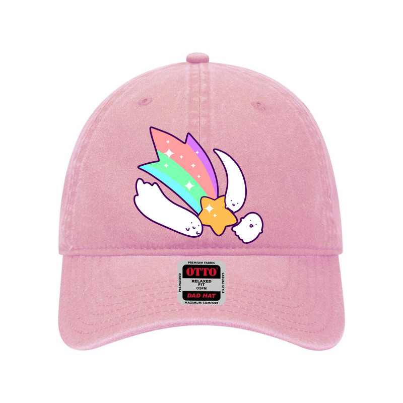 Pastel Shooting Star Ghosts Dyed Cap | Artistshot