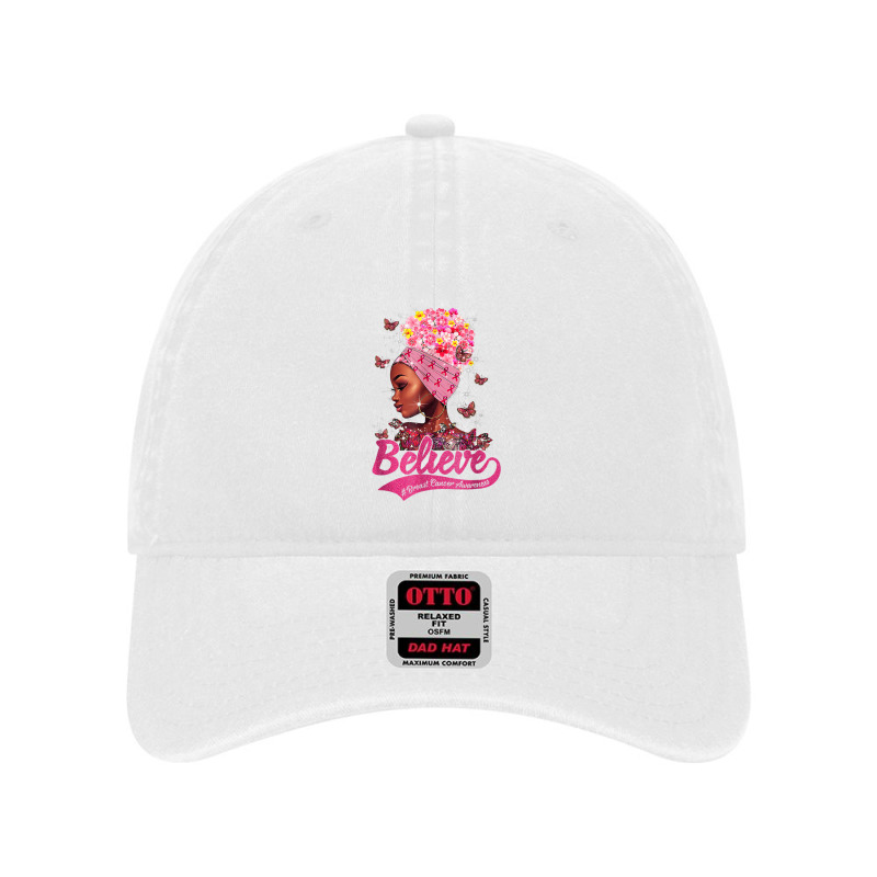 Breast Cancer Awareness Black Woman Warrior Support Believe Dyed Cap | Artistshot