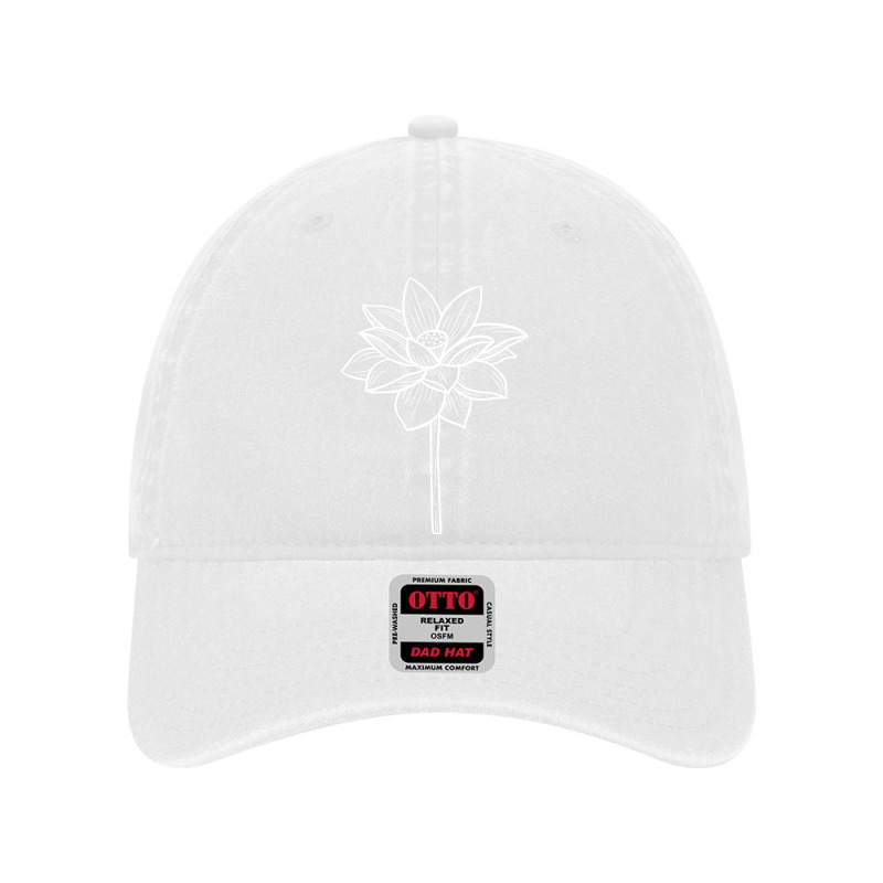 Standing Lotus Line Art Dyed Cap | Artistshot