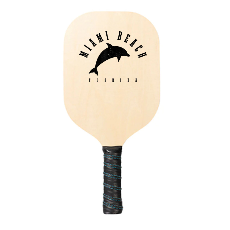 Miami Beach Florida Fl Vintage Surf Dolphin Vacation T Shirt Pickleball Paddle | Artistshot