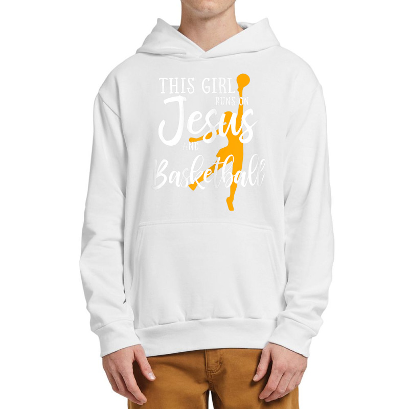 This Girl Runs On Jesus And Basketball Shirt Christian Gift Mens Best Urban Pullover Hoodie by Aria-Proctor | Artistshot