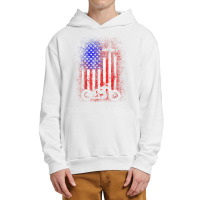 Vintage Motor Bike Usa Flag Christian Faith For Bikers Retro Vintage Urban Pullover Hoodie | Artistshot