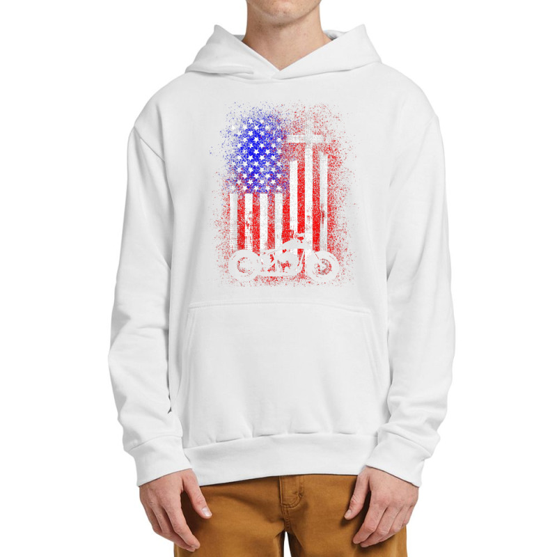 Vintage Motor Bike Usa Flag Christian Faith For Bikers Retro Vintage Urban Pullover Hoodie by Aria-Proctor | Artistshot