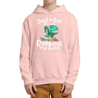 Just A Girl Who Loves Dragons And Books Reading Dragon Graphic Urban Pullover Hoodie | Artistshot