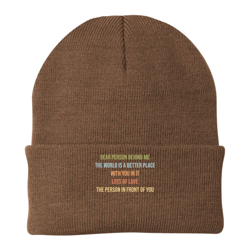 Dear Person Behind Me Funny Retro Quotes & Apparel Woman Man Pullover Beanie by johnjosephmenk | Artistshot