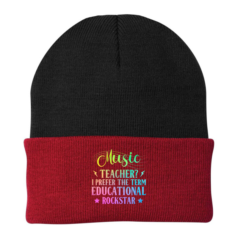 Music Teacher I Prefer The Term Educational Rockstar Beanie by MichaelAlavarado | Artistshot