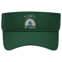 Eight And Fabulous 8th Birthday Gifts Girls 8 Year Rainbow T Shirt Visor Hat | Artistshot