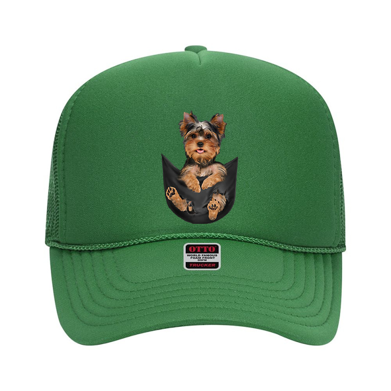 Dog Lovers Gifts Yorkshire Terrier In Pocket Funny Dog Face Premium T Foam Trucker Hat by jermonmccline | Artistshot