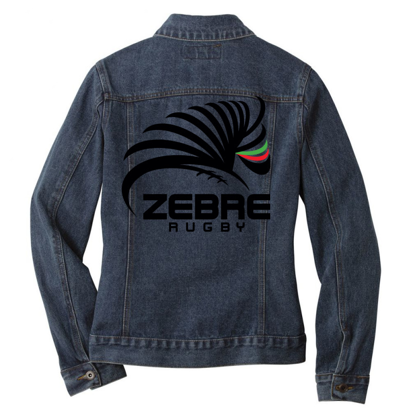 Zebre Rugby Ladies Denim Jacket by SomArt | Artistshot