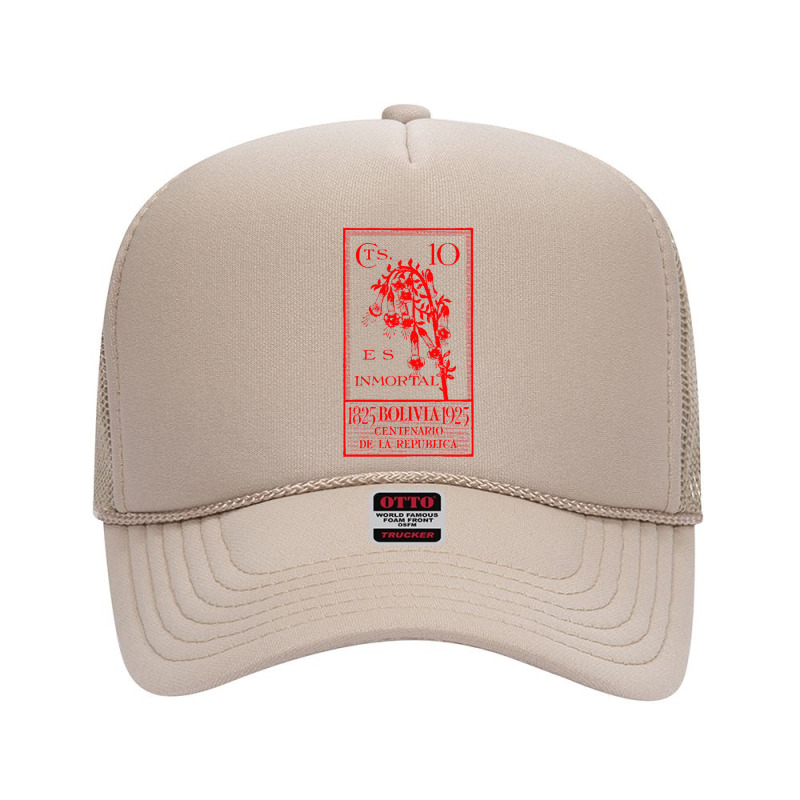 Vintage Bolivia Mid Century Postage Stamp Design Foam Trucker Hat by sabitung | Artistshot