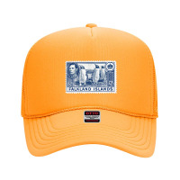 Vintage Falkland Islands Postage Stamp Design Foam Trucker Hat | Artistshot