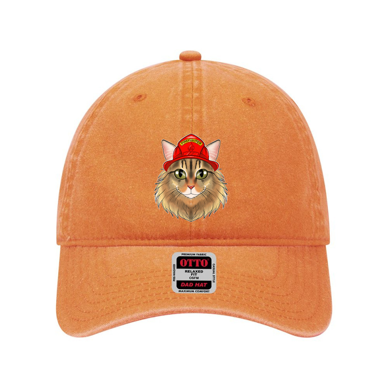 Cat Lover I Fireman Cat I Firefighter Siberian Cat Premium Dyed Cap by Yuh2105 | Artistshot