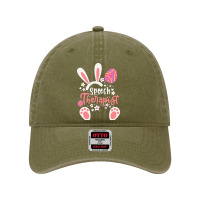 Speech Language Therapist T  Shirt Bunny Speech Language Therapist S L Dyed Cap | Artistshot