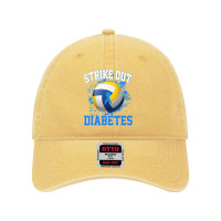 Volleyball Sport Lover Strike Out Diabetes Awareness Volleyball Fighte Dyed Cap | Artistshot