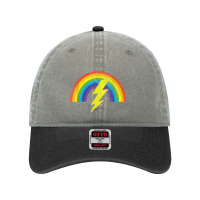 Rainbow Lightning Bolt Dyed Cap | Artistshot