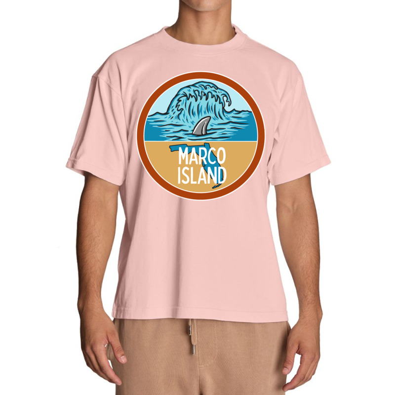 Marco Island Beach Florida Fl Ocean Wave Shark Fin Vacation Pullover H Urban Heavy T-shirt | Artistshot