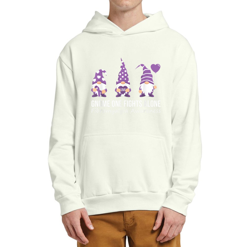 Gnome One Fights Alone  Fibromyalgia Awareness Warrior Urban Pullover Hoodie by NathanielDesign | Artistshot