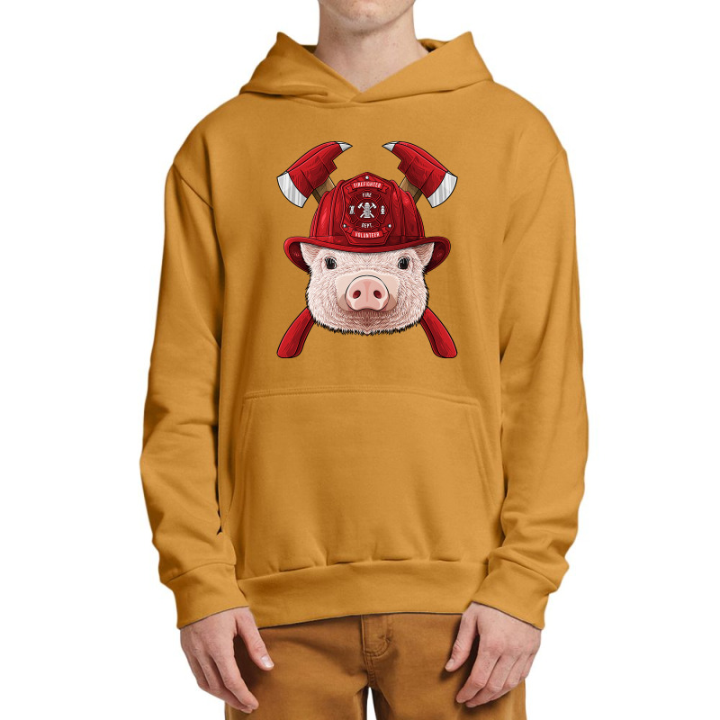 Firefighter Pig Fireman Boys Kids Fire Rescue Farm Animal 249 Urban Pullover Hoodie by peafowl | Artistshot