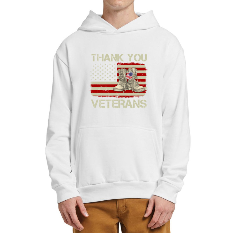 Thank You Veterans Combat Boots Veteran Day American Flag Urban Pullover Hoodie by bakien89 | Artistshot