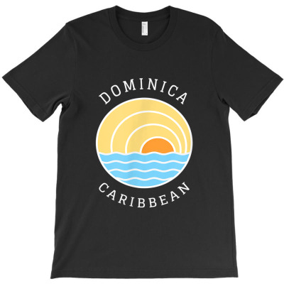 Dominica Island Colorful Retro Sunset Ocean Wave Novelty Art T-shirt Designed By Yuh2105