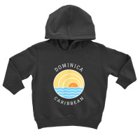 Dominica Island Colorful Retro Sunset Ocean Wave Novelty Art Toddler Hoodie | Artistshot