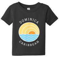 Dominica Island Colorful Retro Sunset Ocean Wave Novelty Art Baby Tee | Artistshot