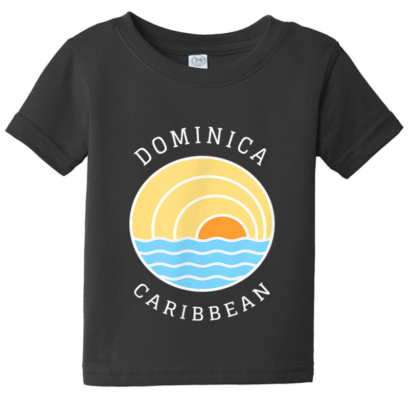 Dominica Island Colorful Retro Sunset Ocean Wave Novelty Art Baby Tee by Yuh2105 | Artistshot