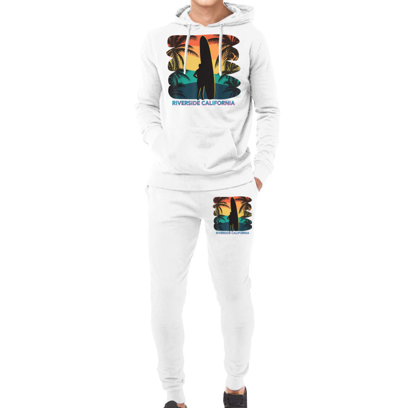 Riverside California Ca Palm Tree Surfboard Surfer Surfing T Shirt Hoodie & Jogger set by phuongvu | Artistshot