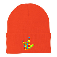 Asl Love Sign Language Autism Awareness Support Beanie | Artistshot