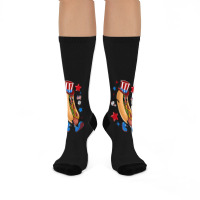 4th Of July Hot Dog Sleeve Dark Crew Socks | Artistshot