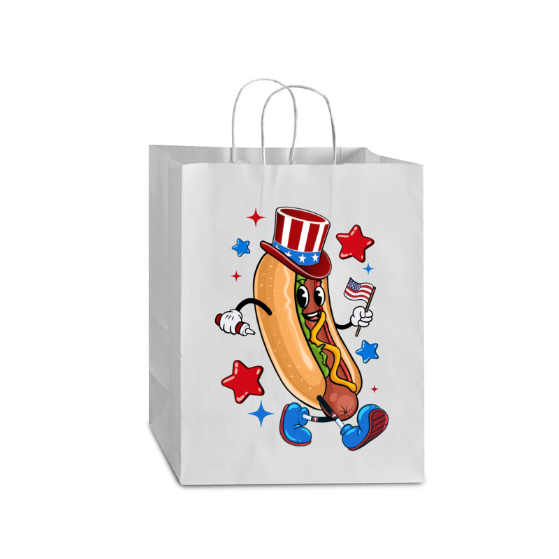 4th Of July Hot Dog Sleeve Dark Mart Paper Bag -13 X 7 X 17 | Artistshot