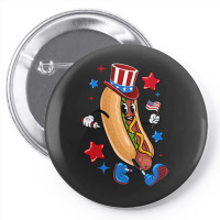 4th Of July Hot Dog Sleeve Dark Pin-back Button | Artistshot